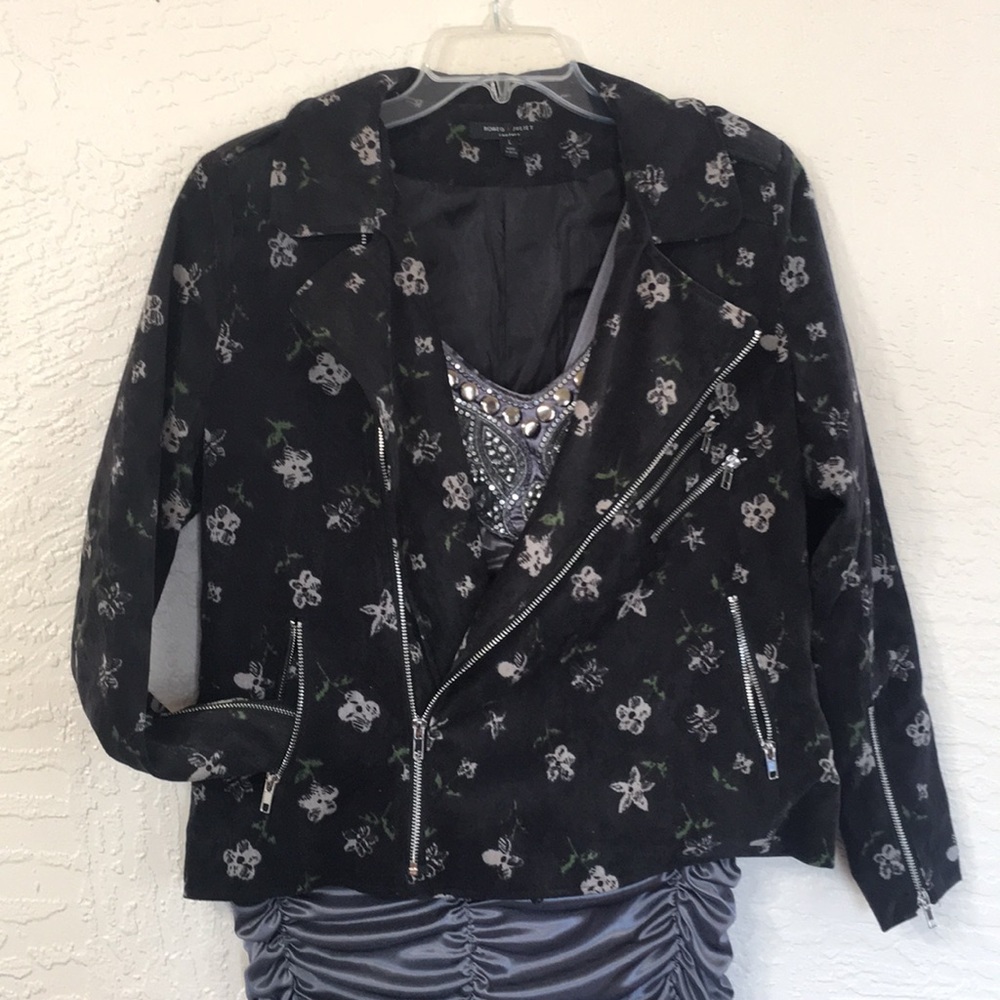 floral biker coat Romeo & Juliet Couture
